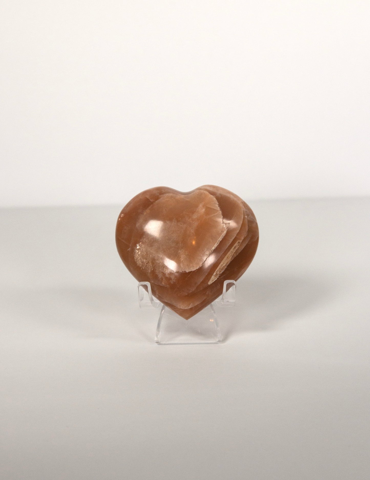 Peach Moonstone Heart