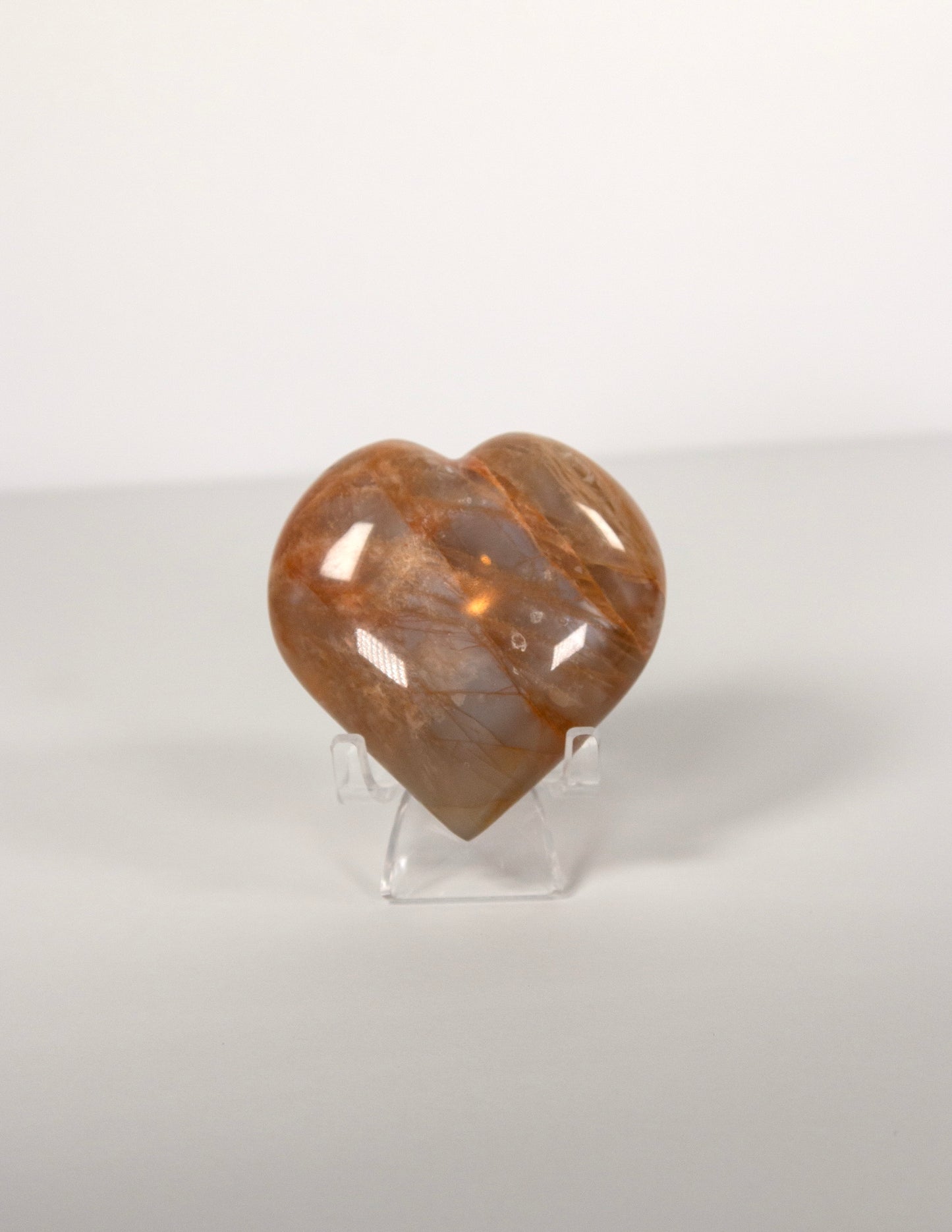 Peach Moonstone Heart