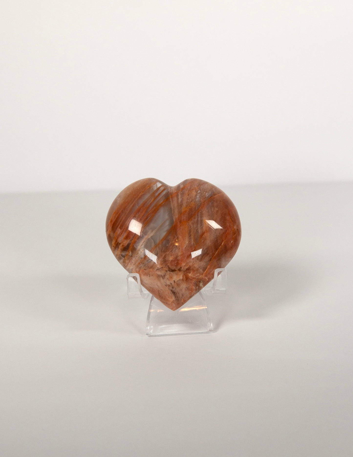 Peach Moonstone Heart