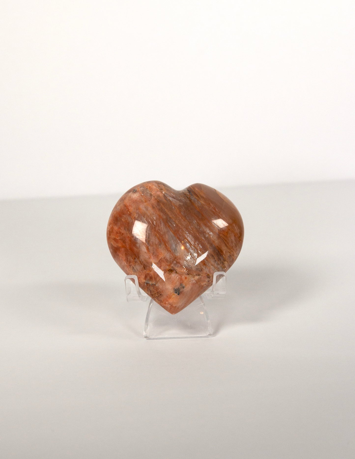 Peach Moonstone Heart