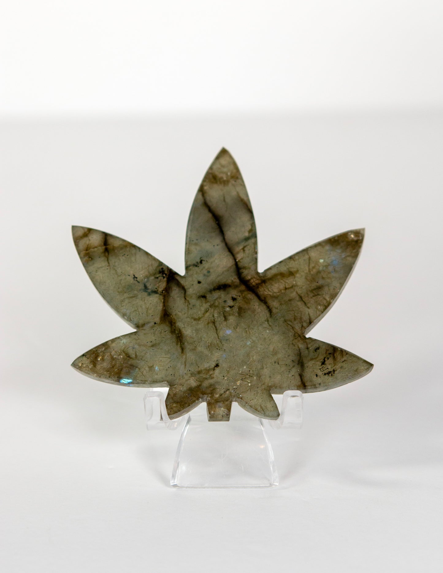 Labradorite Cannabis Leaf