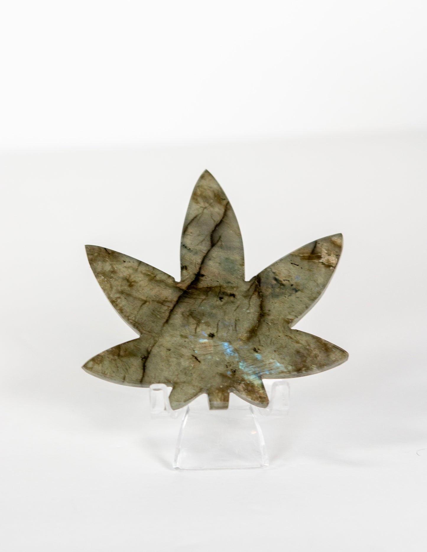 Labradorite Cannabis Leaf