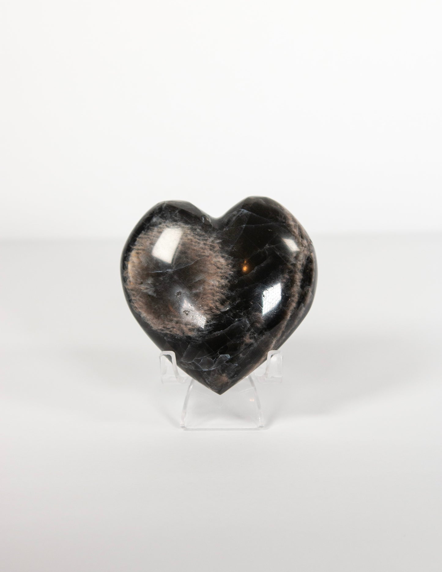 Black Moonstone Heart
