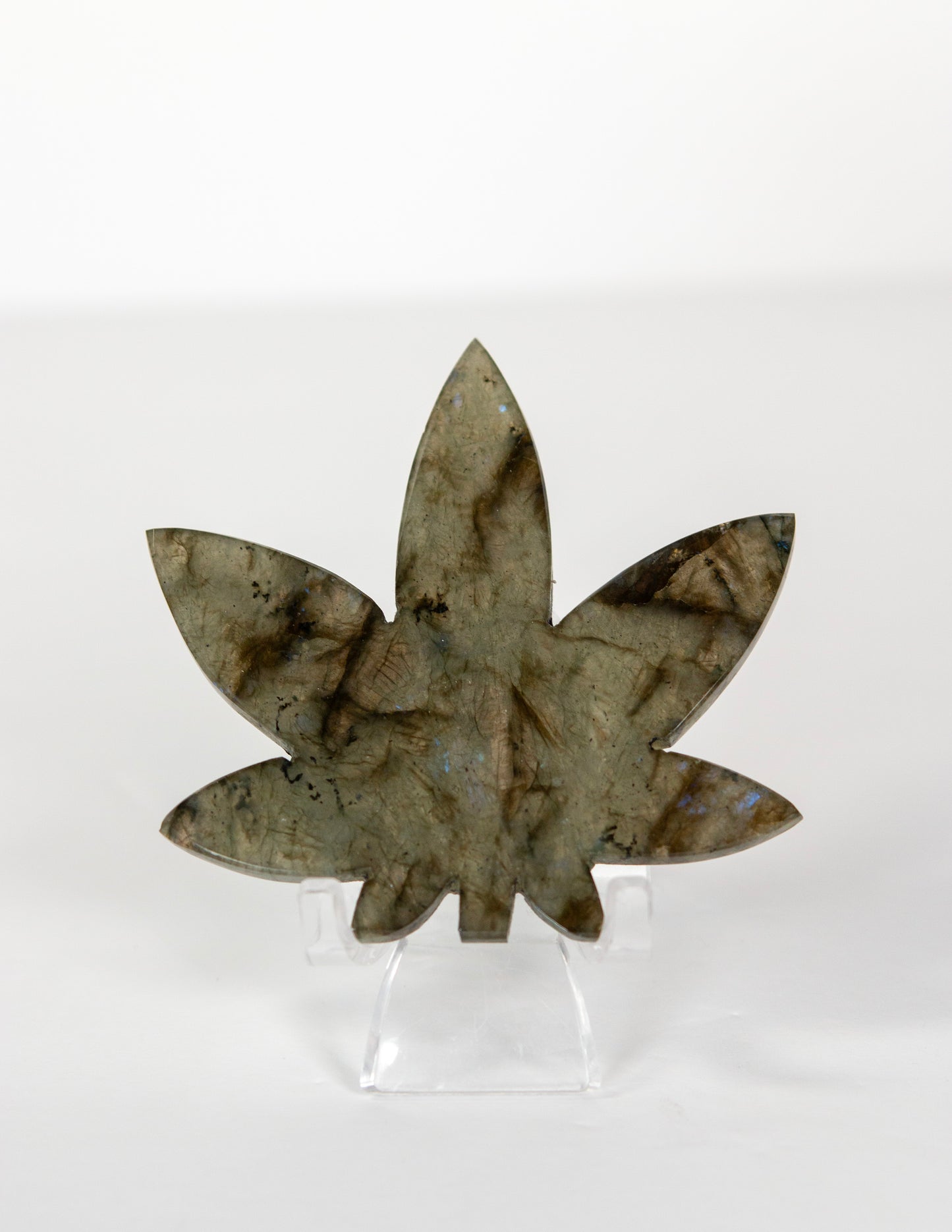 Labradorite Cannabis Leaf