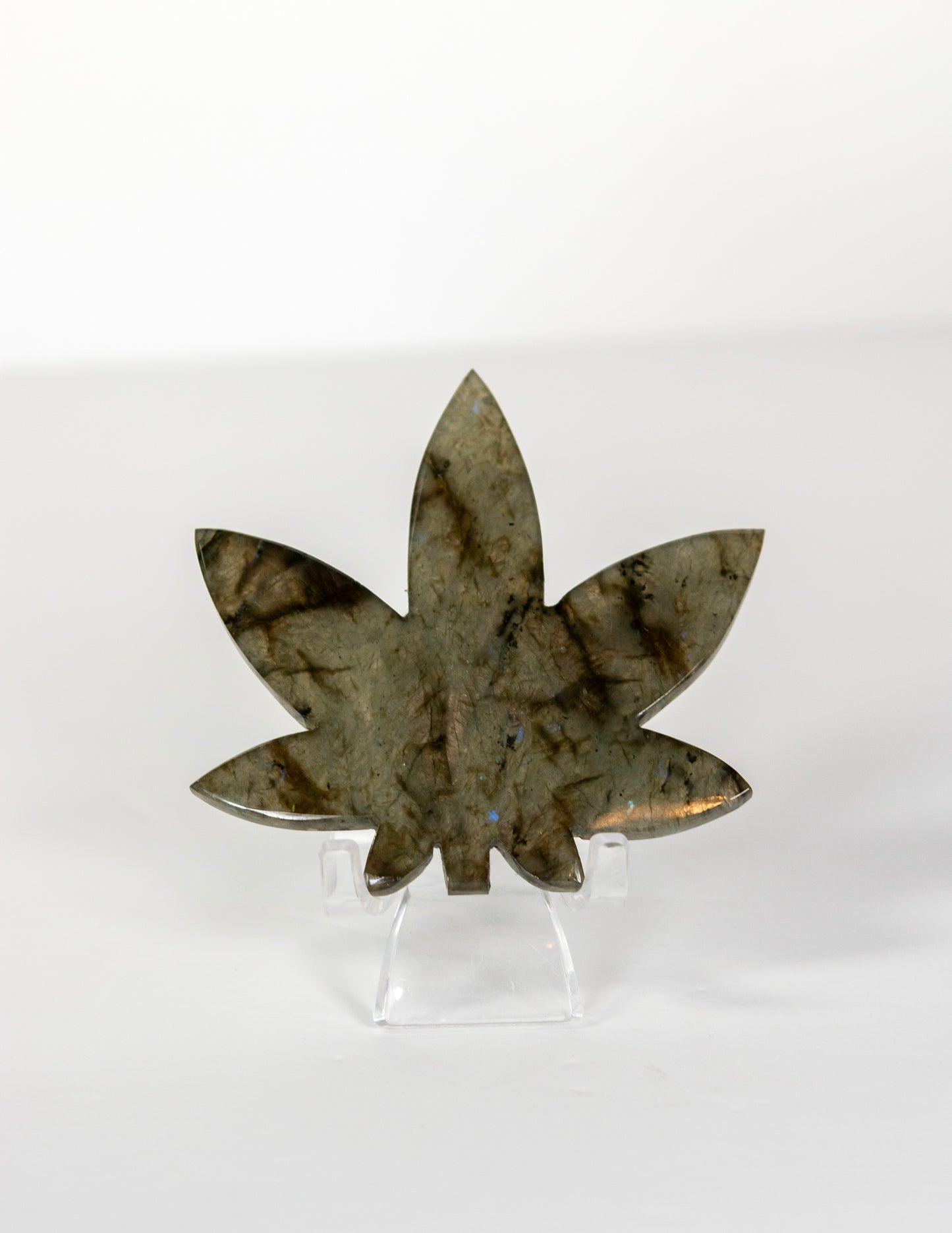 Labradorite Cannabis Leaf