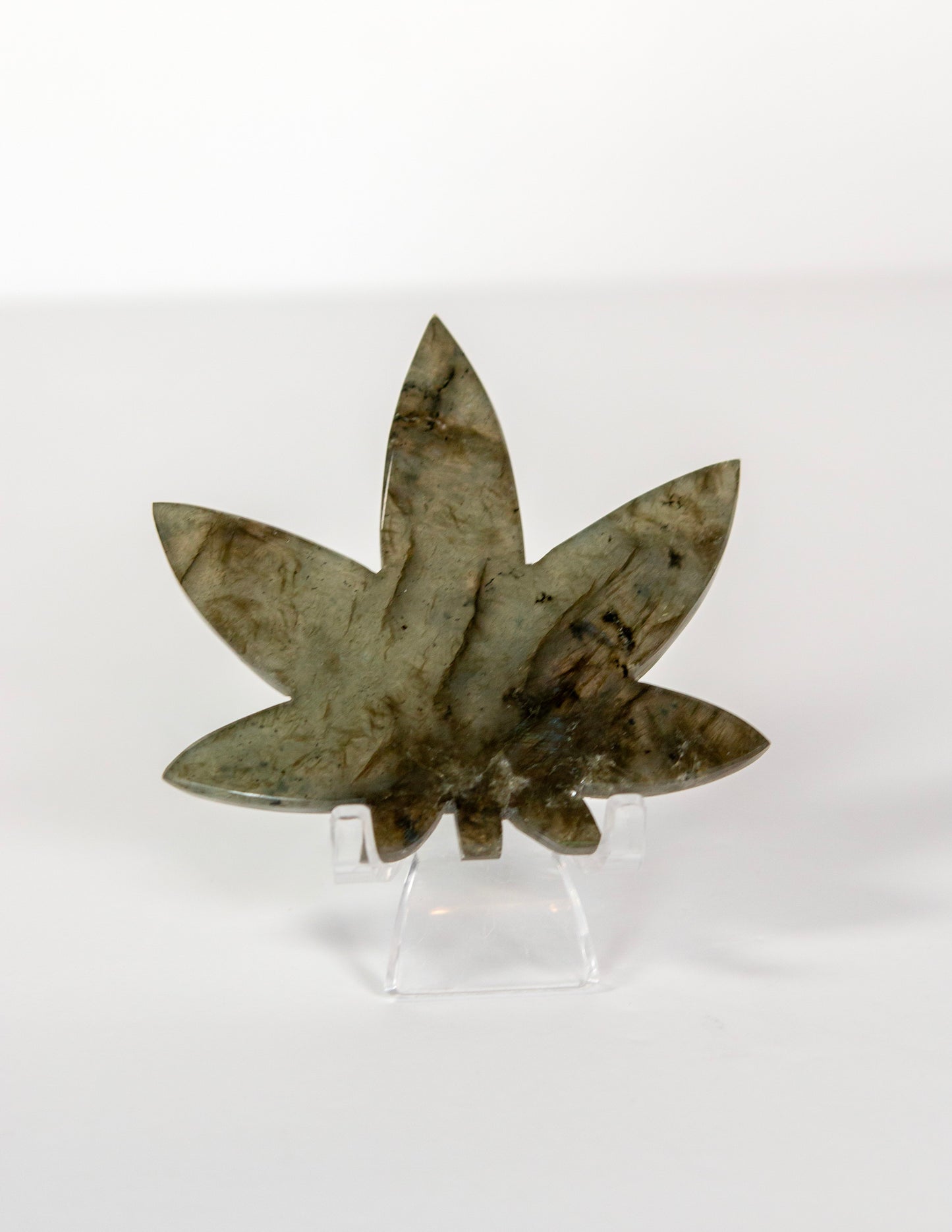 Labradorite Cannabis Leaf