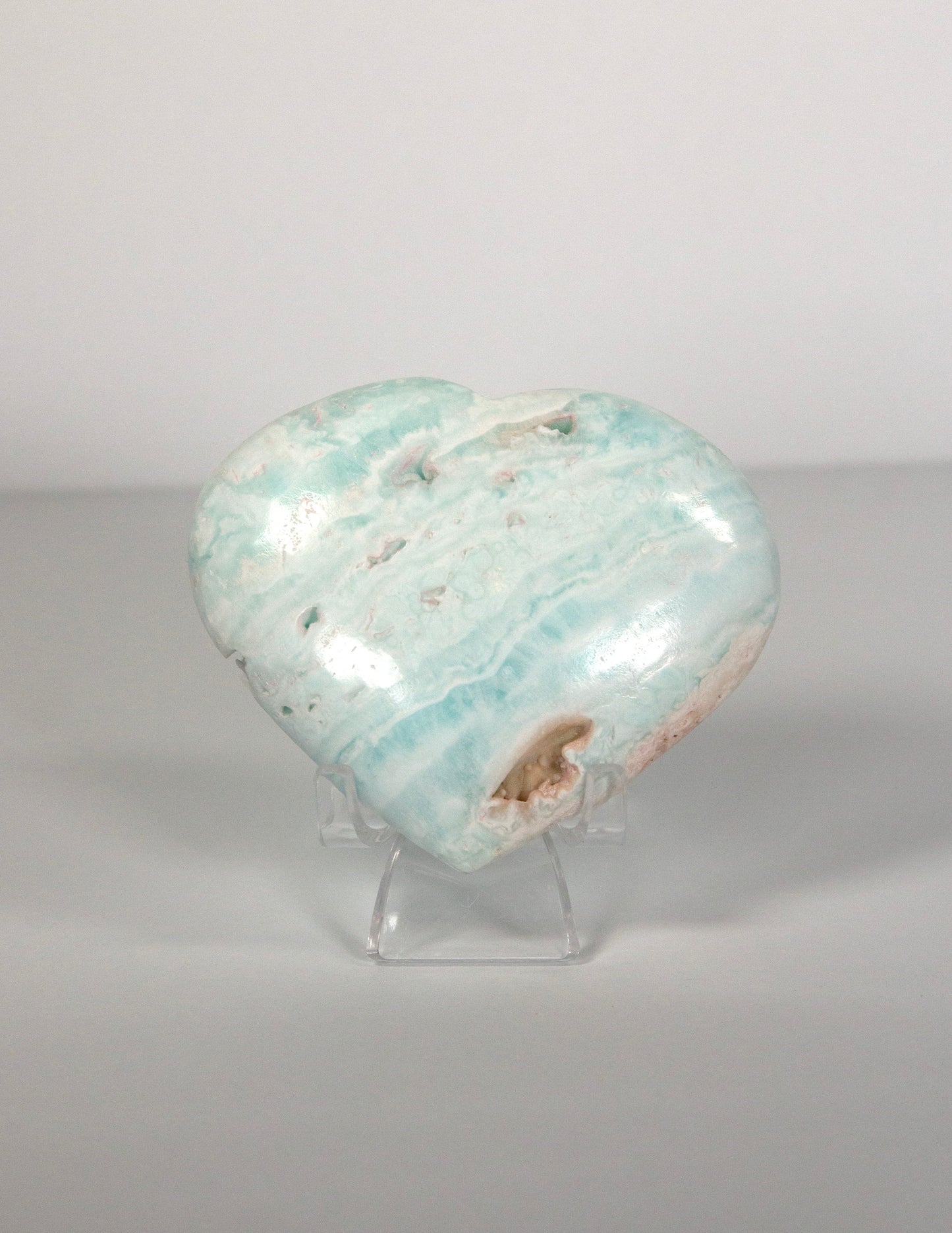 Caribbean Blue Calcite Heart