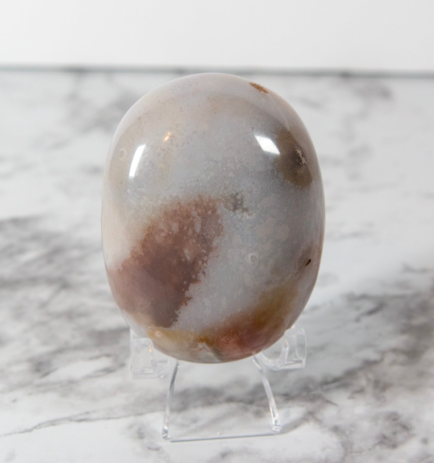 Flower Agate Palm Stones