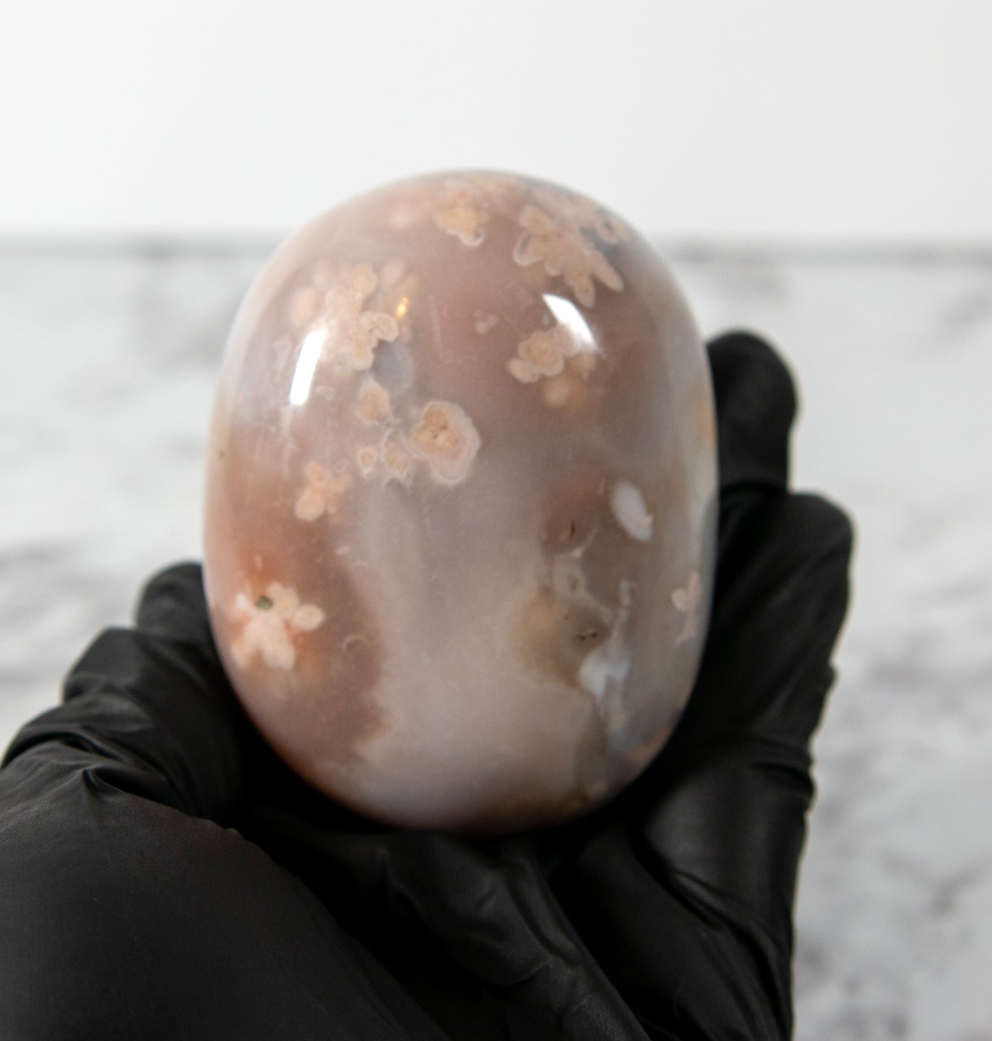 Flower Agate Palm Stones