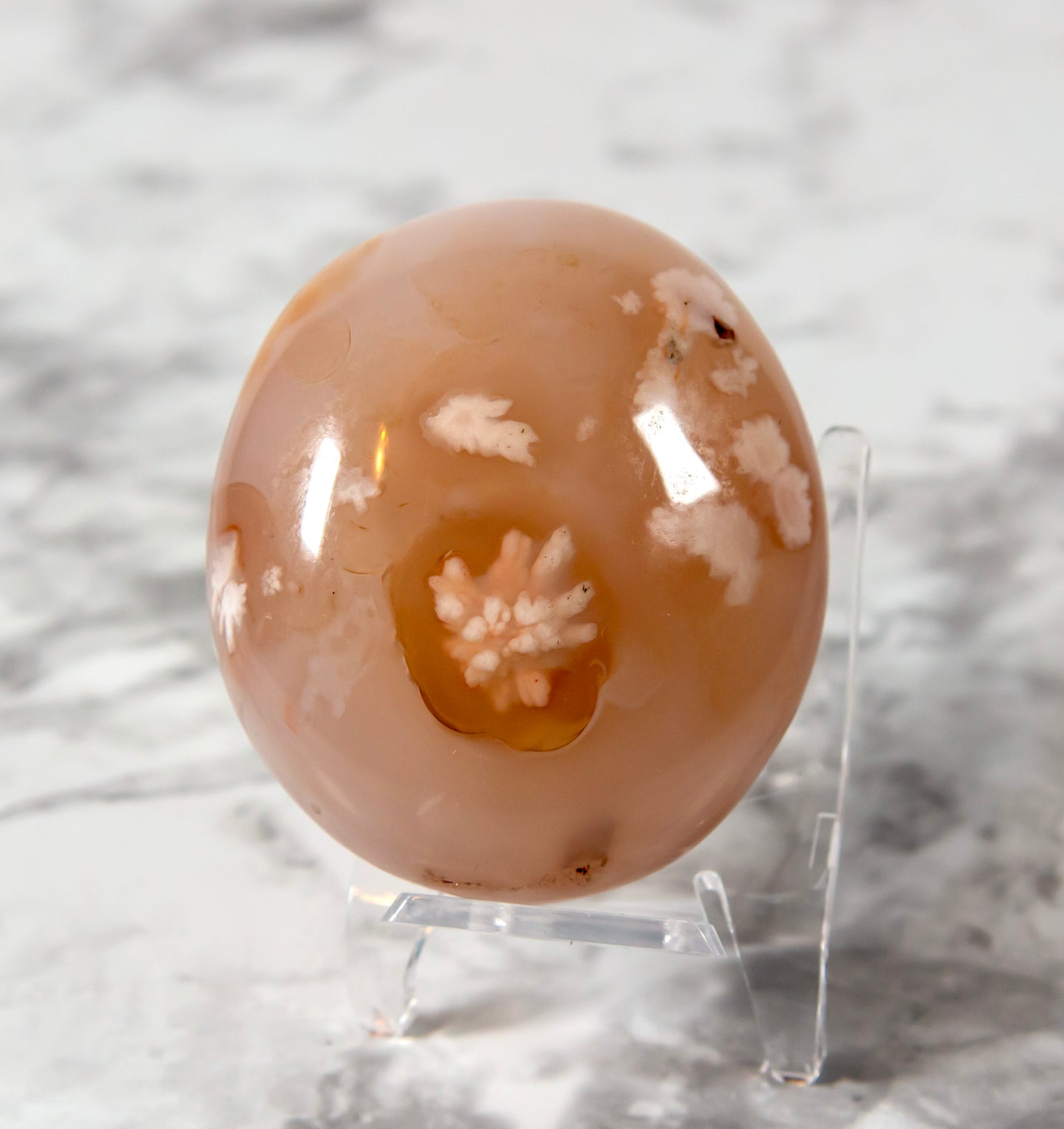 Flower Agate Palm Stones