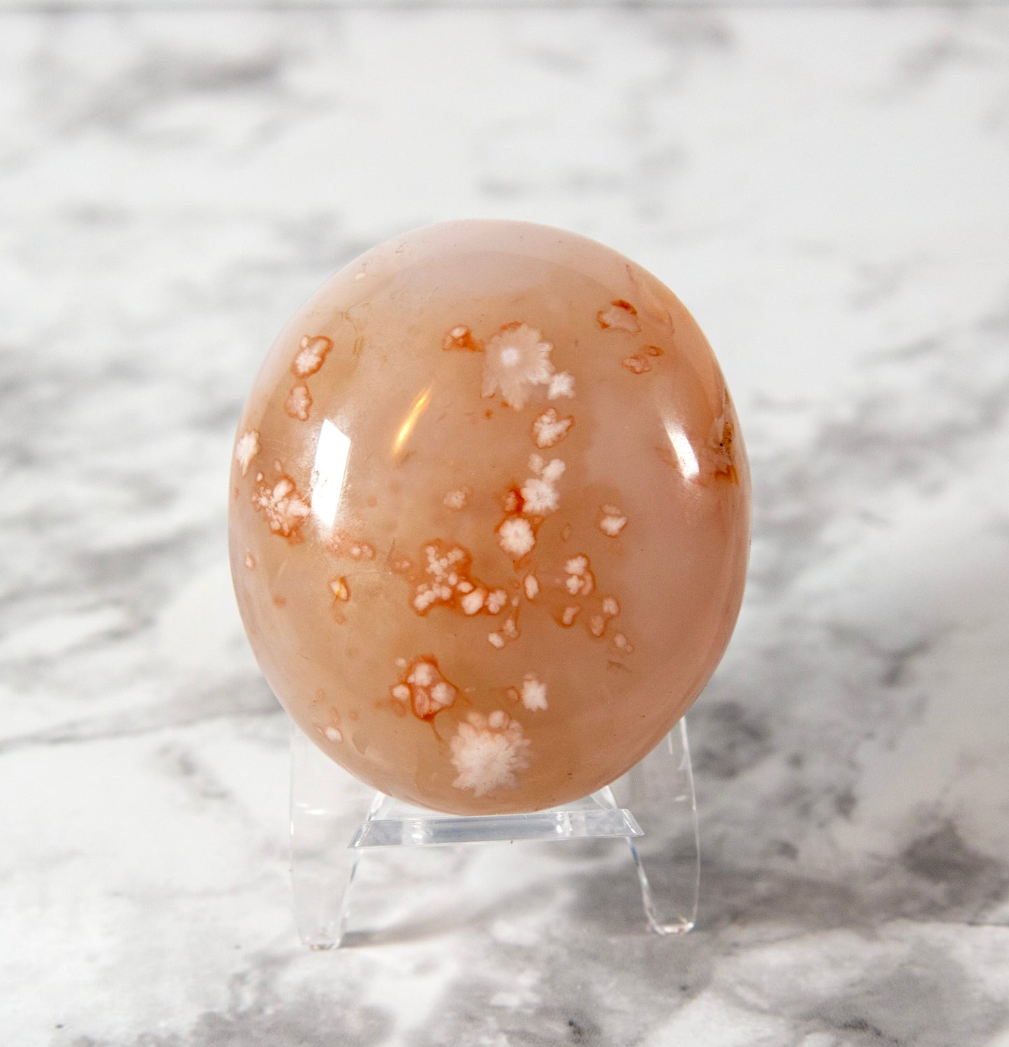 Flower Agate Palm Stones