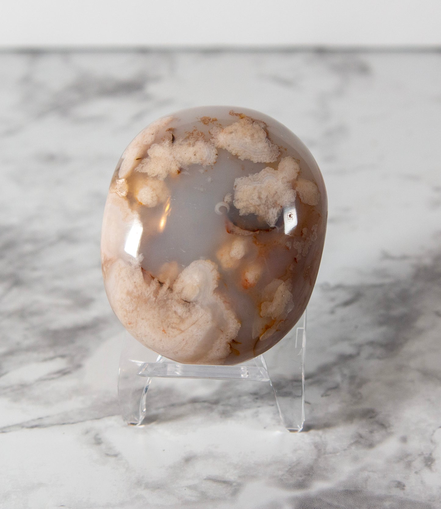 Flower Agate Palm Stones