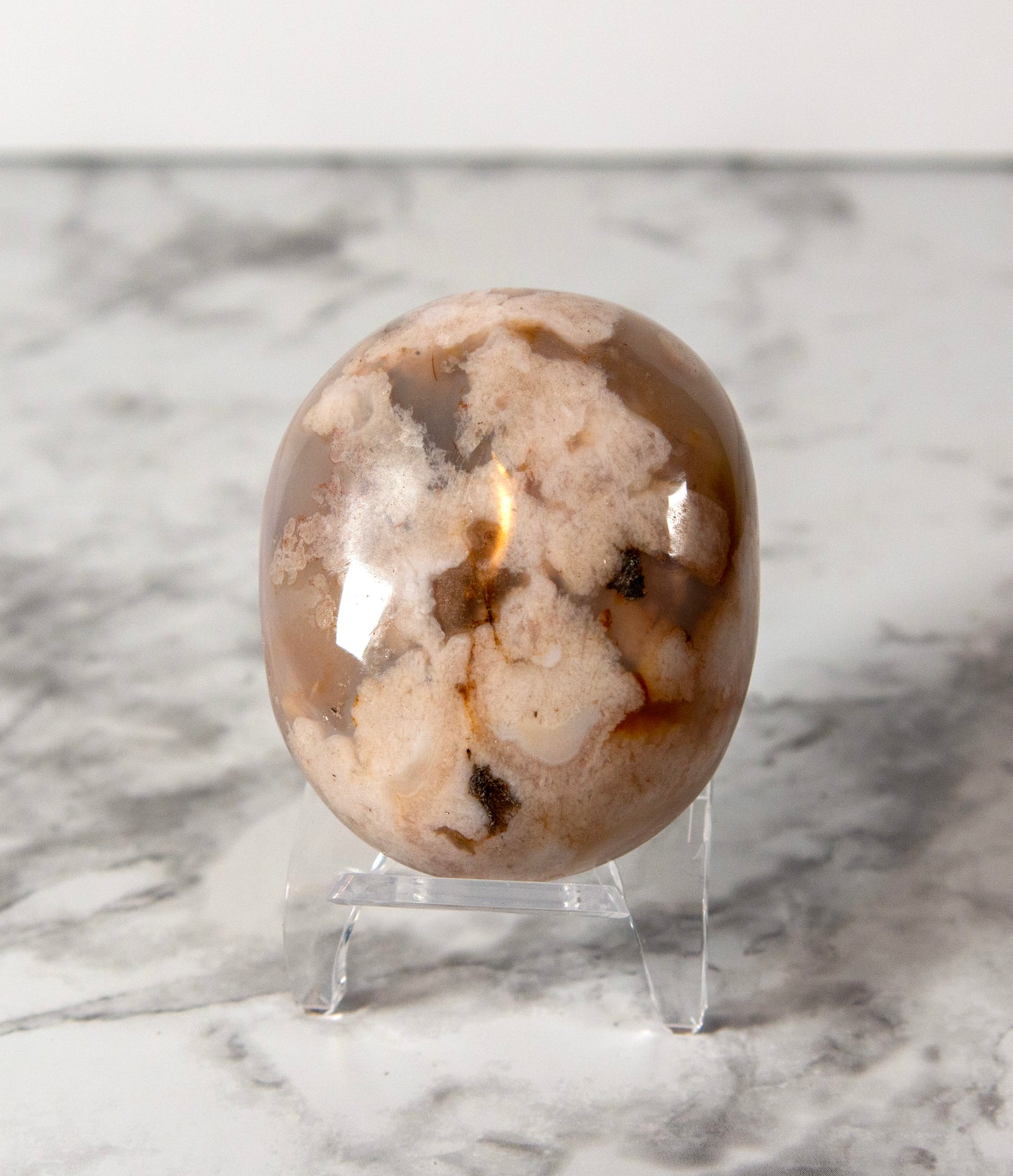 Flower Agate Palm Stones
