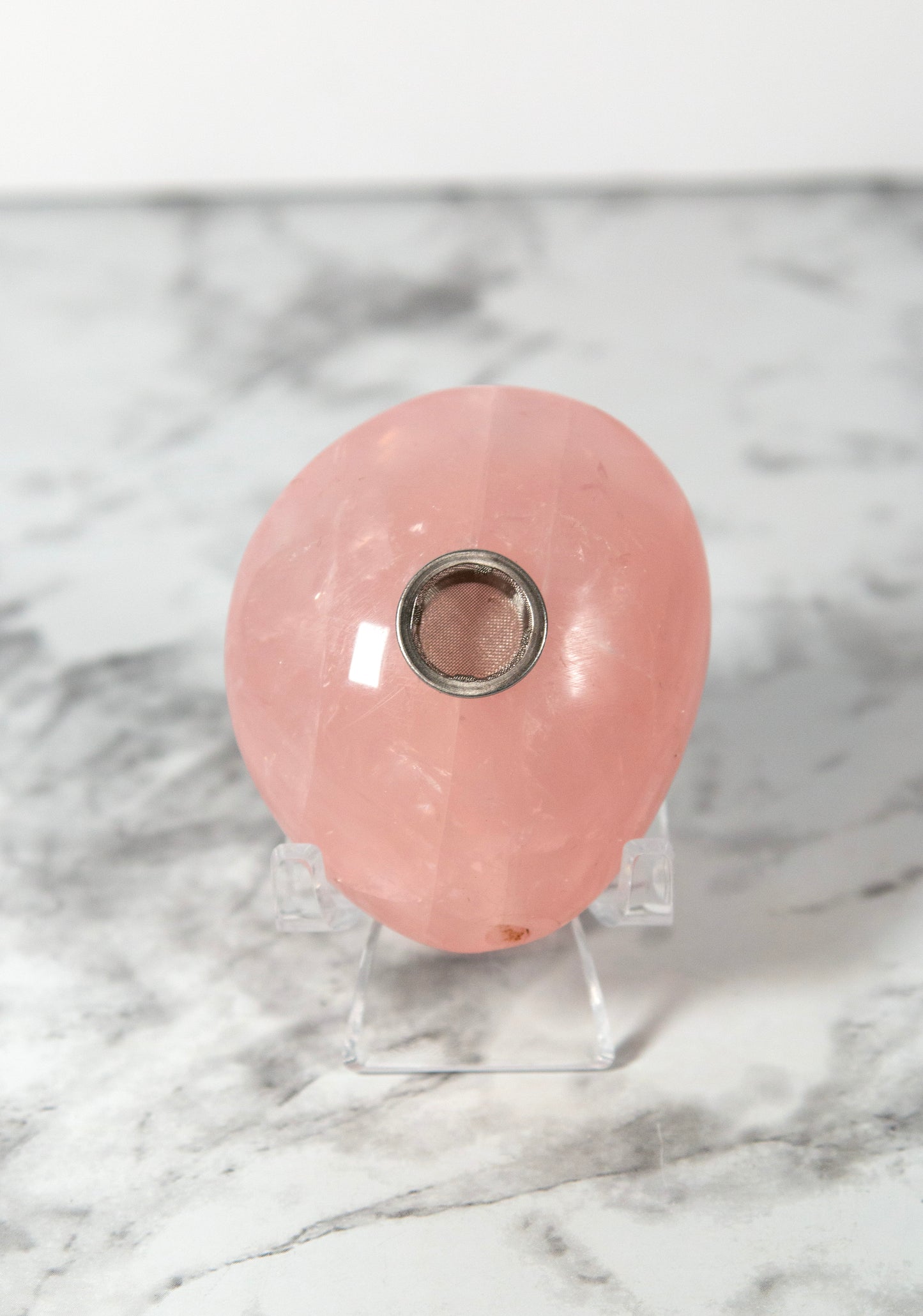 Rose Quartz Palm Pipe